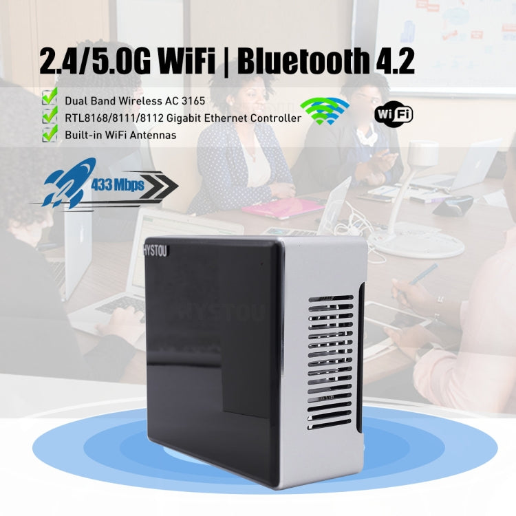 HYSTOU M5 Windows 7/8/10 / WES7/10/Linux System Mini PC, Intel Core i7-1065G7 Quad Core 8 Threads up to 3.9GHz, 32GB RAM+512GB SSD, EU Plug - Windows Mini PCs by HYSTOU | Online Shopping UK | buy2fix