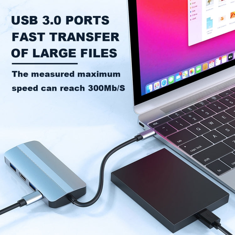 BYL-2109 5 in 1 USB-C / Type-C to USB Multifunctional Docking Station HUB Adapter - Computer & Networking by buy2fix | Online Shopping UK | buy2fix