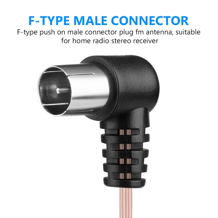 2m FM Dipole Antenna Female Plug Connector Stereo Audio Radio Receiver - Consumer Electronics by buy2fix | Online Shopping UK | buy2fix
