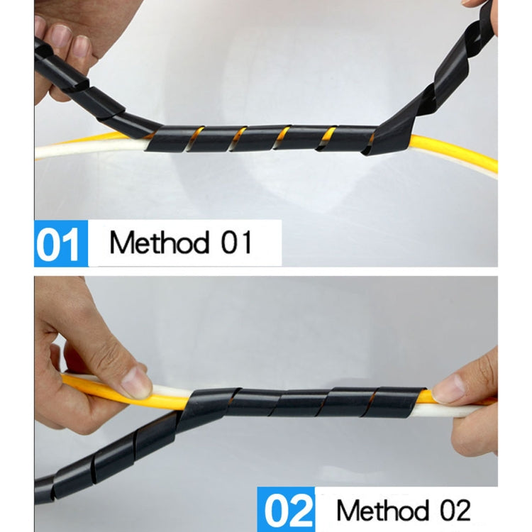 9m PE Spiral Pipes Wire Winding Organizer Tidy Tube, Nominal Diameter: 10mm(Black) -  by buy2fix | Online Shopping UK | buy2fix