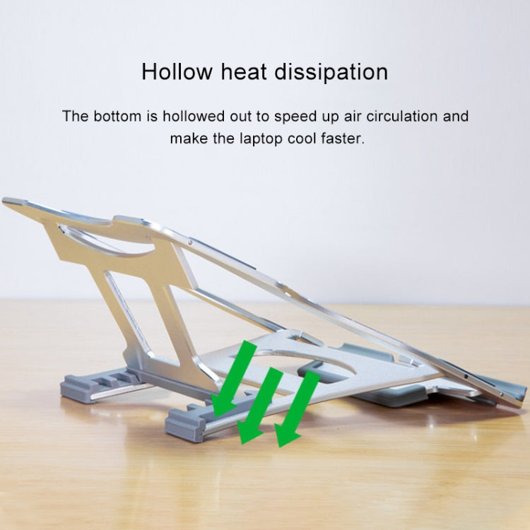 Aluminum Alloy Cooling Holder Desktop Portable Simple Laptop Bracket, Six-stage Support, Size: 21x26cm (Rose Gold) - Laptop Stand by buy2fix | Online Shopping UK | buy2fix