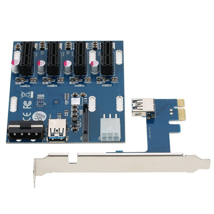 PCI-E to PCI-E Converter Card 1 to 4 1 X Express Card with 4 Ports PCI-E Slots -  by buy2fix | Online Shopping UK | buy2fix