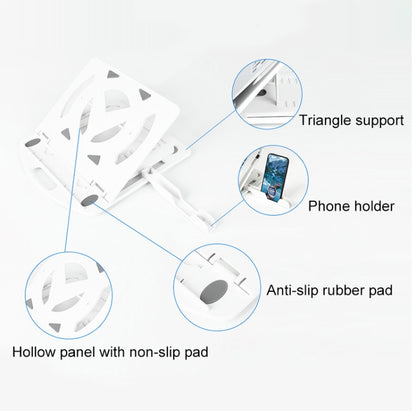 General-purpose Increased Heat Dissipation For Laptops Holder, Style: with Mobile Phone Holder(White) - Computer & Networking by buy2fix | Online Shopping UK | buy2fix