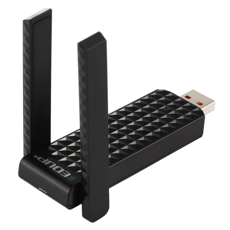 EDUP EP-AC1625 600Mbps 2.4G / 5.8GHz Dual Band Wireless 11AC USB 2.0 Adapter Network Card with 2 Antennas for Laptop / PC(Black) - USB Network Adapter by EDUP | Online Shopping UK | buy2fix