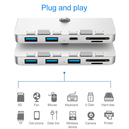 Rocketek For iMac Type-C / USB-C + Dual USB3.0 + SD / TF Multi-function HUB Expansion Dock - USB HUB by ROCKETEK | Online Shopping UK | buy2fix