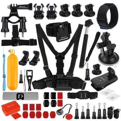 PULUZ 53 in 1 Accessories Total Ultimate Combo Kits (Chest Strap + Suction Cup Mount + 3-Way Pivot Arms + J-Hook Buckle + Wrist Strap + Helmet Strap + Extendable Monopod + Surface Mounts + Tripod Adap ... /3 /2 /1, DJI Osmo Action and Other Action Cameras - DJI & GoPro Accessories by PULUZ | Online Shopping UK | buy2fix