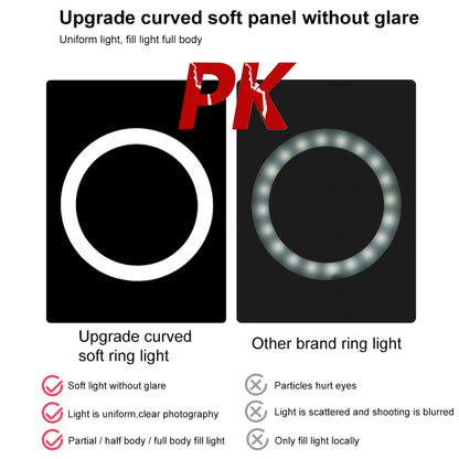 PULUZ 7.9 inch 20cm Light + Desktop Tripod Mount USB 3 Modes Dimmable Dual Color Temperature LED Curved Light Ring Vlogging Selfie Beauty Photography Video Lights with Phone Clamp(Black) - Ring Light by PULUZ | Online Shopping UK | buy2fix