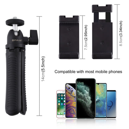 PULUZ Selfie Sticks Tripod Mount + Phone Clamp with Tripod Adapter & Long Screw(Black) - Desktop Holder by PULUZ | Online Shopping UK | buy2fix