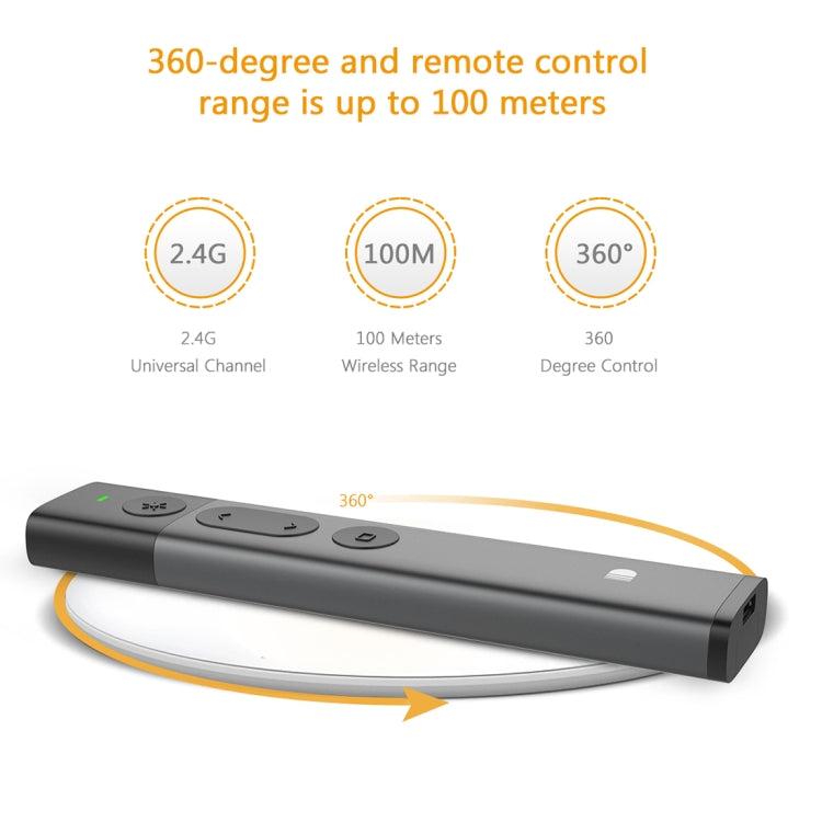 Doosl DSIT032 2.4GHz Wireless Presenter PowerPoint Clicker Representation Remote Control Green Laser Pointer, Control Distance: 100m -  by DOOSL | Online Shopping UK | buy2fix