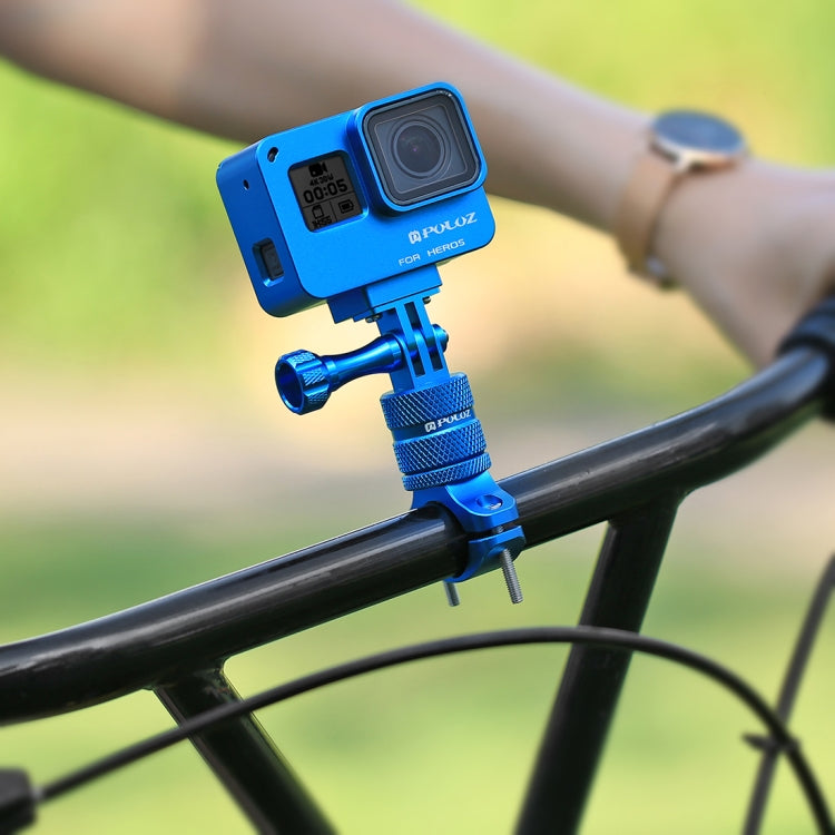 PULUZ 360 Degree Rotation Bike Aluminum Handlebar Adapter Mount with Screw for GoPro Hero11 Black / HERO10 Black /9 Black /8 Black /7 /6 /5 /5 Session /4 Session /4 /3+ /3 /2 /1, DJI Osmo Action and Other Action Cameras(Blue) - DJI & GoPro Accessories by PULUZ | Online Shopping UK | buy2fix