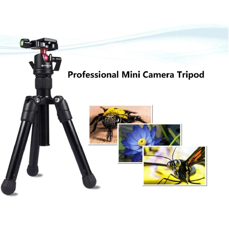 PULUZ  Pocket Mini Microspur Photos Magnesium Alloy Tripod Mount with 360 Degree Ball Head  for DSLR &  Digital Camera, Adjustable Height: 24.5-57cm, Load Max: 3kg - Tripods by PULUZ | Online Shopping UK | buy2fix