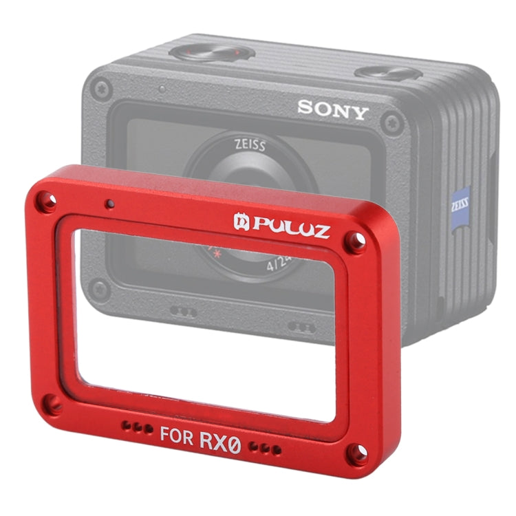 PULUZ Aluminum Alloy Flame + Tempered Glass Lens Protector for Sony RX0 / RX0 II, with Screws and Screwdrivers(Red) - Lens Cover by PULUZ | Online Shopping UK | buy2fix