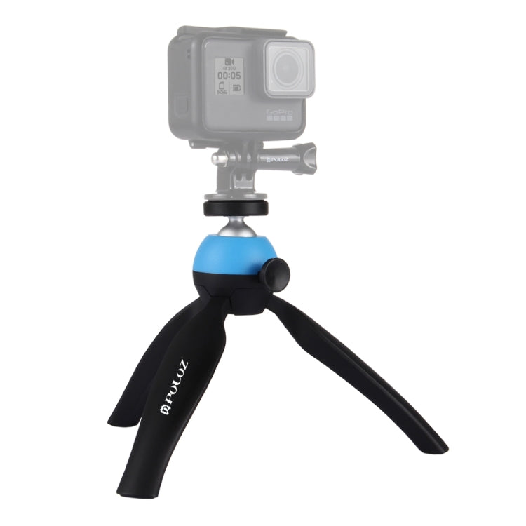 PULUZ Pocket Mini Tripod Mount with 360 Degree Ball Head & Phone Clamp for Smartphones(Blue) - Camera Accessories by PULUZ | Online Shopping UK | buy2fix