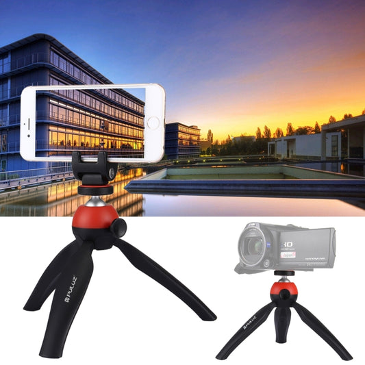 PULUZ Pocket Mini Tripod Mount with 360 Degree Ball Head & Phone Clamp for Smartphones(Red) - Camera Accessories by PULUZ | Online Shopping UK | buy2fix