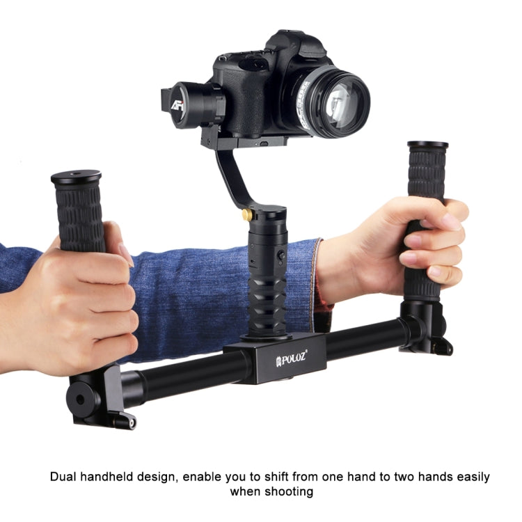 PULUZ Dual Handheld Grip Aluminum Tube Stabilizer - Camera Accessories by PULUZ | Online Shopping UK | buy2fix