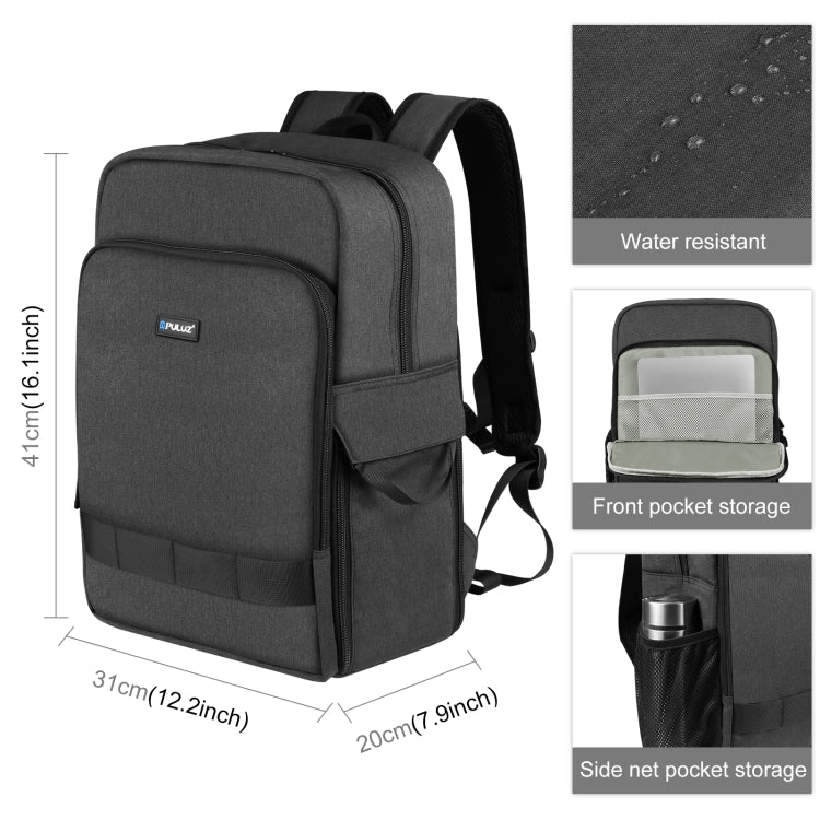 PULUZ Outdoor Portable Camera Dual Shoulders Backpack Laptop Bag (Black) - Backpack by PULUZ | Online Shopping UK | buy2fix