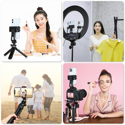 PULUZ 360 Degree Rotating Horizontal Vertical Shooting Phone ABS Clamp Holder Bracket For iPhone, Galaxy, Huawei, Xiaomi, Sony, HTC, Google and other Smartphones (Black) - Desktop Holder by PULUZ | Online Shopping UK | buy2fix