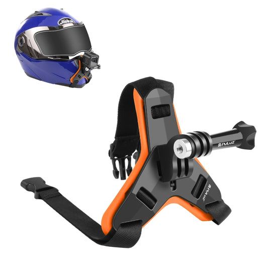 PULUZ Motorcycle Helmet Chin Strap Mount for GoPro, DJI Osmo Action and Other Action Cameras(Orange) - DJI & GoPro Accessories by PULUZ | Online Shopping UK | buy2fix