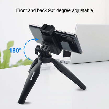 PULUZ Desk Plastic Tripod Mount with Phone Clamp & Adjusting Tripod Head for Smartphones(Black) - Consumer Electronics by PULUZ | Online Shopping UK | buy2fix