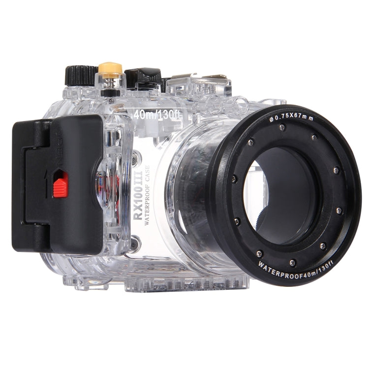 PULUZ 40m Underwater Depth Diving Case Waterproof Camera Housing for Sony RX100 III(Transparent) - Diving Cases by PULUZ | Online Shopping UK | buy2fix