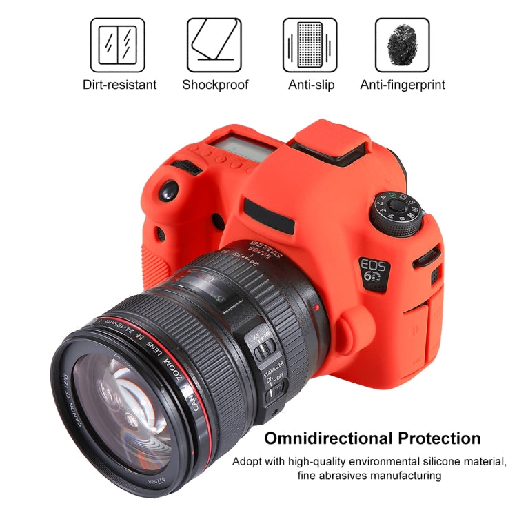 PULUZ Soft Silicone Protective Case for Canon EOS 6D(Red) - Camera Accessories by PULUZ | Online Shopping UK | buy2fix