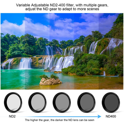 For GoPro Hero11/ HERO10 / HERO9 PULUZ 52mm UV ND2-400 Filter with Adapter Ring(Black) - DJI & GoPro Accessories by PULUZ | Online Shopping UK | buy2fix