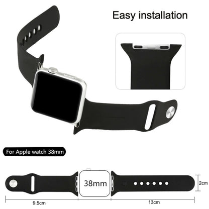 For Apple Watch Sport 38mm High-performance Longer Silicone Sport Watch Band with Pin-and-tuck Closure(Silver) - Smart Wear by buy2fix | Online Shopping UK | buy2fix