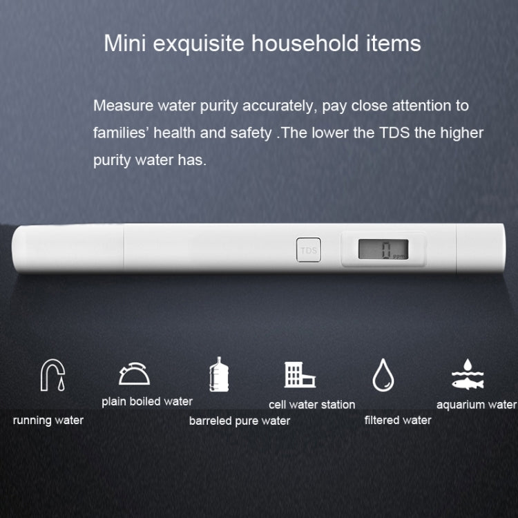Original Xiaomi Superb Accurate Mini Exquisite Easy-to-use Water Purity Tester Water Quality TDS Tester(White) - Consumer Electronics by Xiaomi | Online Shopping UK | buy2fix