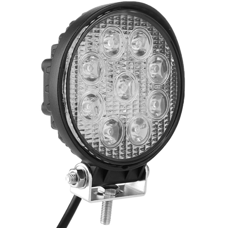 Round Shape 27W Bridgelux 2150lm 9 LED White Light Floodlight Engineering Lamp / Waterproof IP67 SUVs Light, DC 10-30V(Black) - In Car by buy2fix | Online Shopping UK | buy2fix