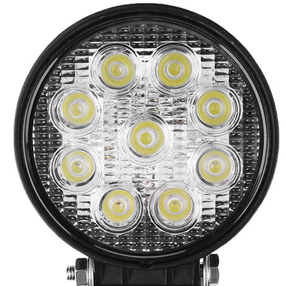Round Shape 27W Bridgelux 2150lm 9 LED White Light Condenser Engineering Lamp / Waterproof IP67 SUVs Light, DC 10-30V(Black) - In Car by buy2fix | Online Shopping UK | buy2fix