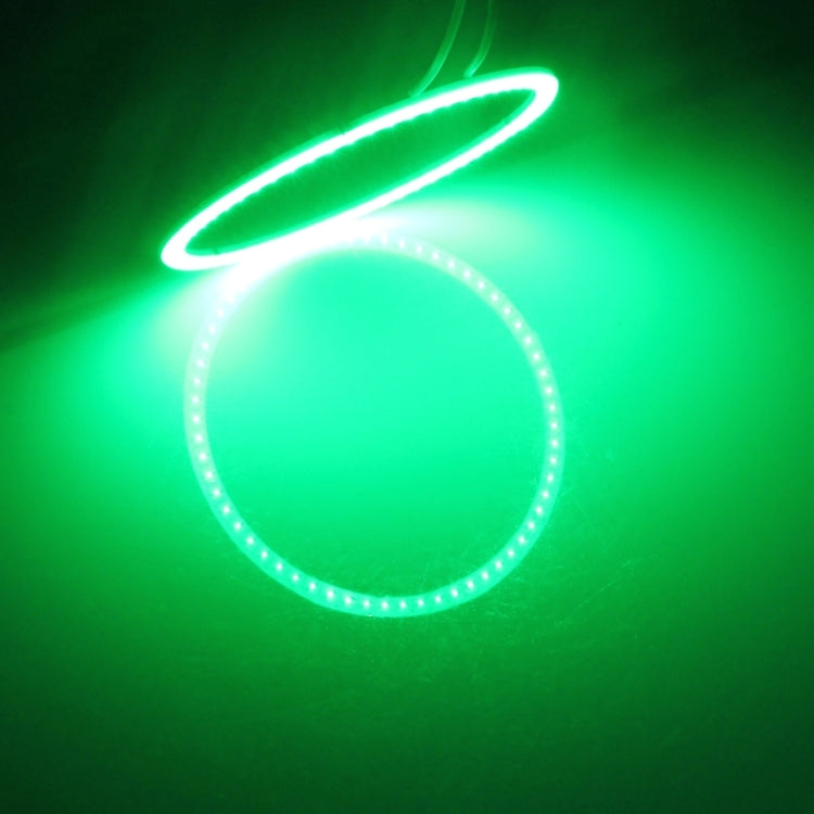 80mm 5W 180LM Angel Eyes Circles Car Headlight Green Light COB LED Lights for Vehicles, DC 12-24V - In Car by buy2fix | Online Shopping UK | buy2fix