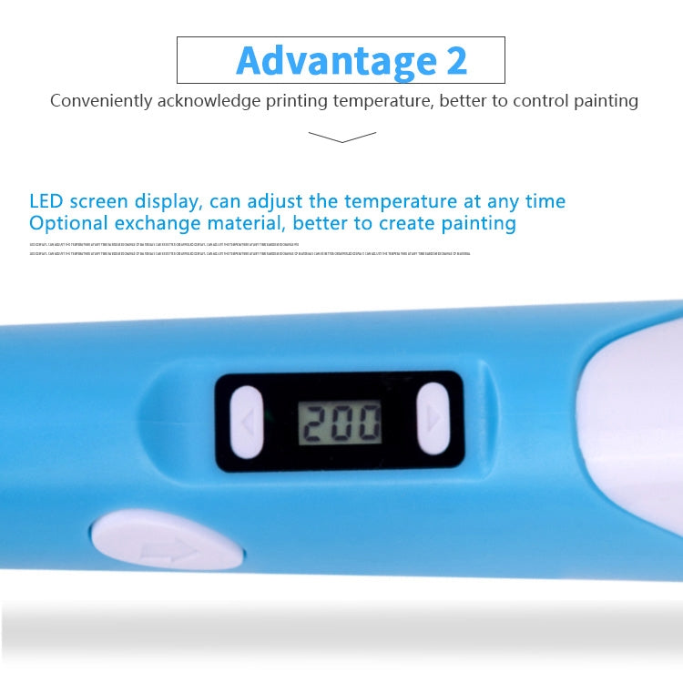 Hand-held 3D Printing Pen, EU Plug(Blue) - Consumer Electronics by buy2fix | Online Shopping UK | buy2fix