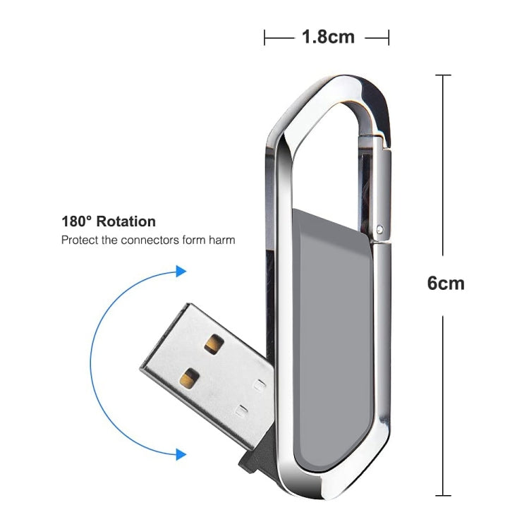 2GB Metallic Keychains Style USB 2.0 Flash Disk (Grey)(Grey) - Computer & Networking by buy2fix | Online Shopping UK | buy2fix