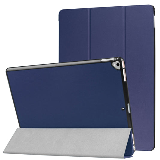 Custer Texture Horizontal Flip Smart Leather Case with 3-folding Holder  & Sleep / Wake-up Function for iPad Pro 12.9 inch 2017 / 2015(Dark Blue) - More iPad Cases by buy2fix | Online Shopping UK | buy2fix