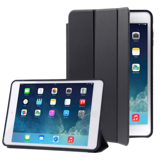 3-folding Naturally Treated Leather Smart Case with Sleep / Wake-up Function & Holder for iPad mini / mini 2 Retina(Black) - iPad Mini 4 & 3 & 2 & 1 Cases by buy2fix | Online Shopping UK | buy2fix