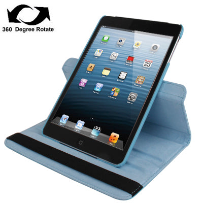 360 Degree Rotation Leather Case with Holder for iPad mini / mini 2 Retina(Baby Blue) - Apple Accessories by buy2fix | Online Shopping UK | buy2fix