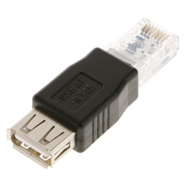 RJ45 Male to USB AF Adapter(Black) - USB Adapter by buy2fix | Online Shopping UK | buy2fix