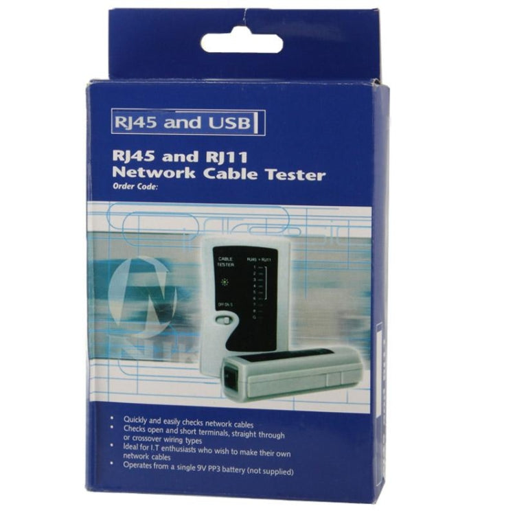 RJ45 and RJ11 Network Cable Tester - Lan Cable and Tools by buy2fix | Online Shopping UK | buy2fix