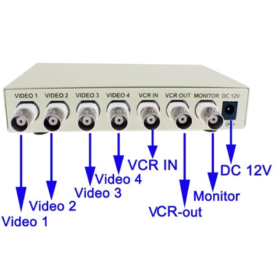 CCTV Color Quad Security Video 4 Channel Processor Divider(White) - Security by buy2fix | Online Shopping UK | buy2fix