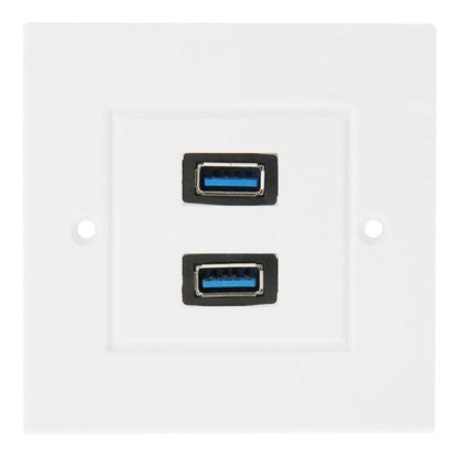 Dual USB 3.0 Female Plugs Home Wall Charger Plate Wall Plate Panel - Consumer Electronics by buy2fix | Online Shopping UK | buy2fix