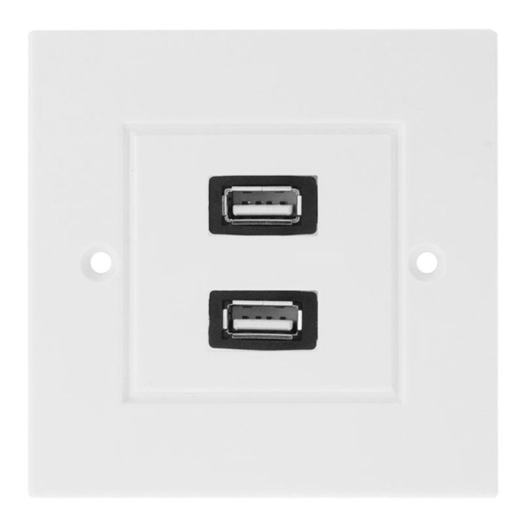 Dual USB 2.0 Female Plugs Home Wall Charger Plate Wall Plate Panel - Consumer Electronics by buy2fix | Online Shopping UK | buy2fix