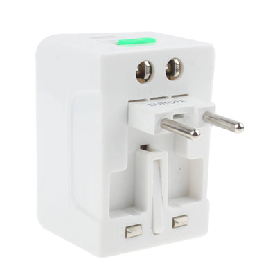 Universal US / EU / AU / UK Travel AC Power Adaptor Plug with USB Charger Socket(White) - Consumer Electronics by buy2fix | Online Shopping UK | buy2fix