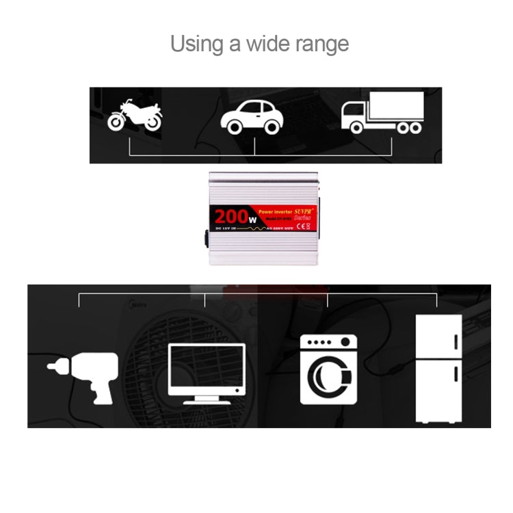 SUVPR DY-8103 200W DC 12V to AC Car Power Inverter with 500mA USB Port & Universal Power Socket - Others by SUVPR | Online Shopping UK | buy2fix