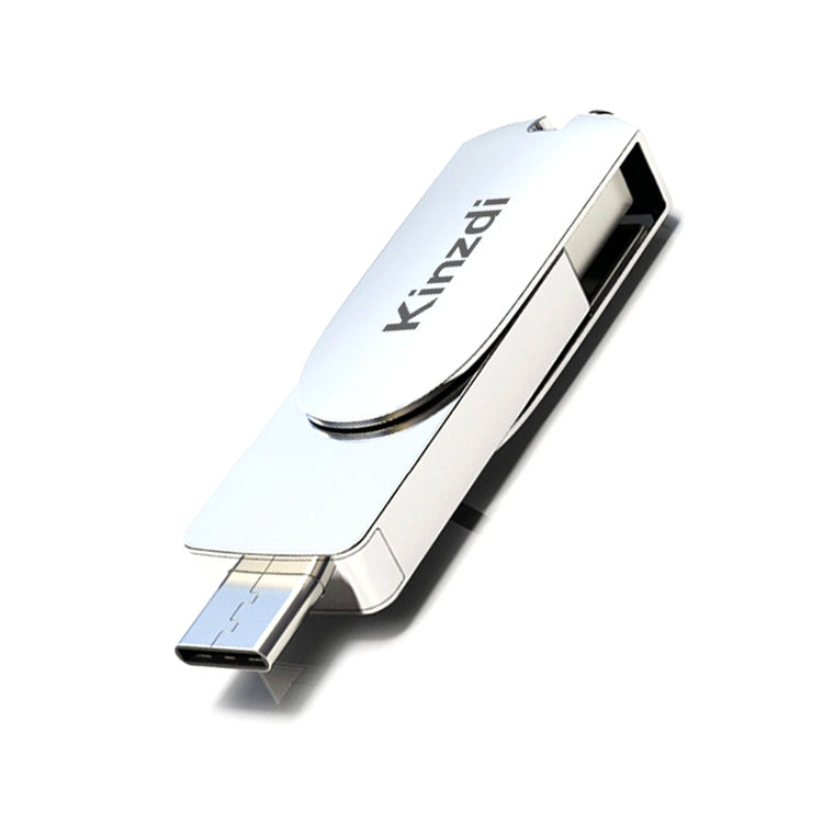 Kinzdi 64GB USB 3.0 + Type-C 3.0 Interface Metal Twister Flash Disk V11 (Silver) - USB Flash Drives by Kinzdi | Online Shopping UK | buy2fix