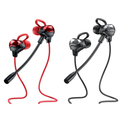 WK ET-Y30 ET Series 3.5mm Elbow In-ear Wired Wire-control Gaming Earphone with Microphone (Black) - Normal Style Earphone by WK | Online Shopping UK | buy2fix