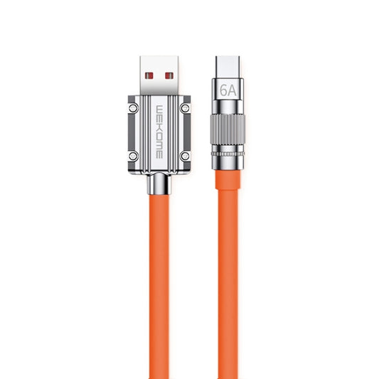 WK WDC-186 Qjie Series 6A USB to USB-C/Type-C Ultra-Fast Charge Data Cable, Length: 1m (Orange) -  by WK | Online Shopping UK | buy2fix