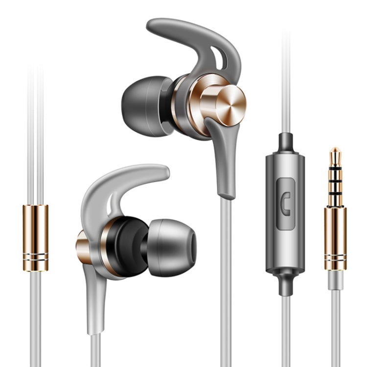 QKZ EQ1 CNC Metal Shark Fin Headphones Sports Music Headphones, Microphone Version (Gold) - In Ear Wired Earphone by QKZ | Online Shopping UK | buy2fix