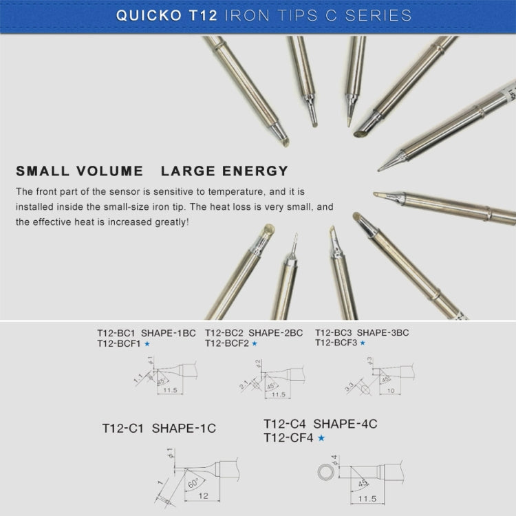 QUICKO T12-C4 Lead-free Soldering Iron Tip - Soldering Iron Tip by Quicko | Online Shopping UK | buy2fix