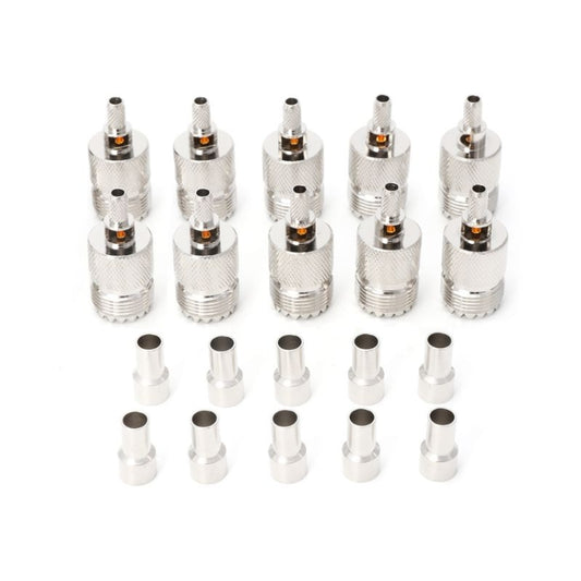 10 Sets UHF Female Jack Crimped RF Connector Coaxial Adapter - Security by buy2fix | Online Shopping UK | buy2fix