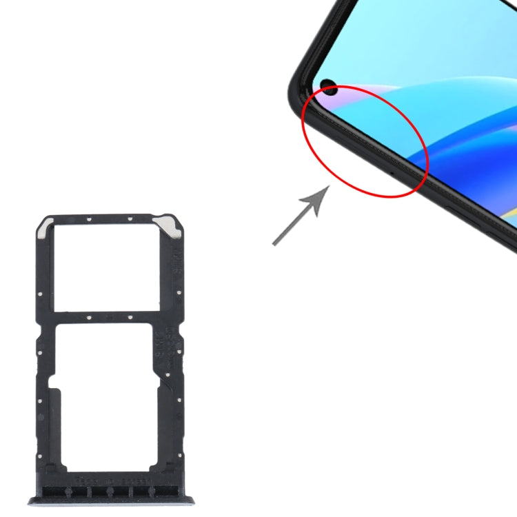 For OPPO A96 4G SIM Card Tray + SIM / Micro SD Card Tray (Black) - Repair & Spare Parts by buy2fix | Online Shopping UK | buy2fix